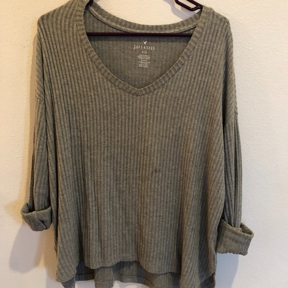 Soft & Sexy Ribbed V neck sweater